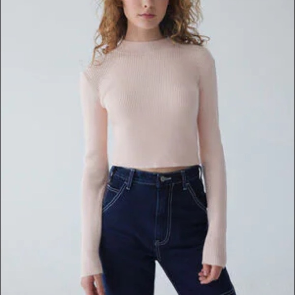 John galt light pink brett turtle neck top pacsun